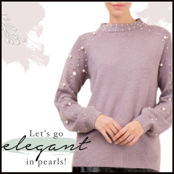 Boutique Sweaters - Pearl Embellished Sweater